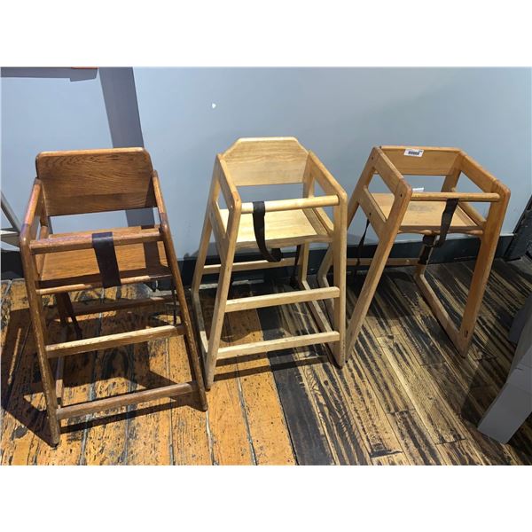 Wood High Chairs Lot of 3