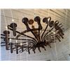 Image 4 : Vintage Wood & Wrought Iron 20 light wagon wheel style chandelier - approx 8ft x 6ft Oval. buyer mus