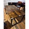 Image 3 : Restaurant Table metal frame wood top 47 x 29 inch