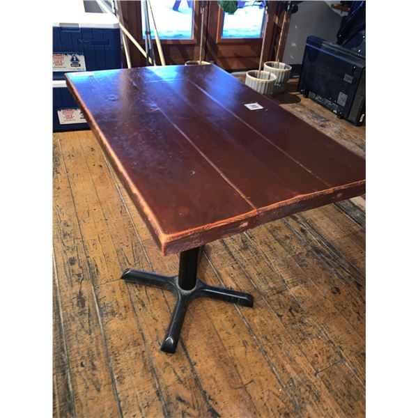 Restaurant Table single pedestal base with heavy wood top 33 x 21 inch