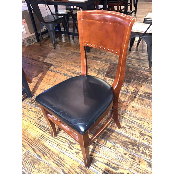 Restaurant Dinning Chair wood curved back with black upholstered seat