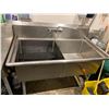 Image 1 : Stainless Steel Double Well Sink with Faucet 54 inch long ( buyer must disconnect & remove)
