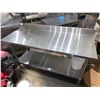 Image 1 : Stainless Steel 60 inch long double shelf work table with backsplash