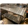 Image 2 : Stainless Steel 60 inch long double shelf work table with backsplash