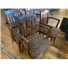 Image 2 : Wood Slate Back Upholstered Chairs lot of 4