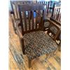 Image 3 : Wood Slate Back Upholstered Chairs lot of 4