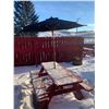 Image 2 : Patio Red 70 inch wood Pic Nic Table with Umbrella ( color of umbrella may be red or black)