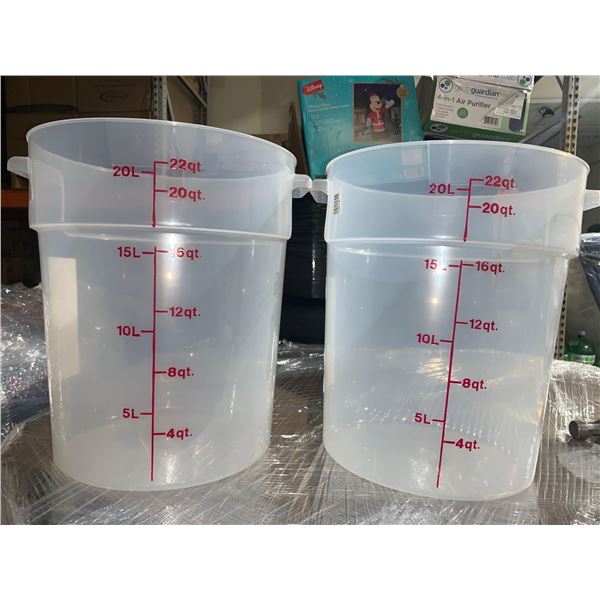 NEW Restaurant Grade Plastic Measure Tubs - Lot of 2  (PLEASE PICK UP THIS ITEM AT THE AUCTION DEPOT