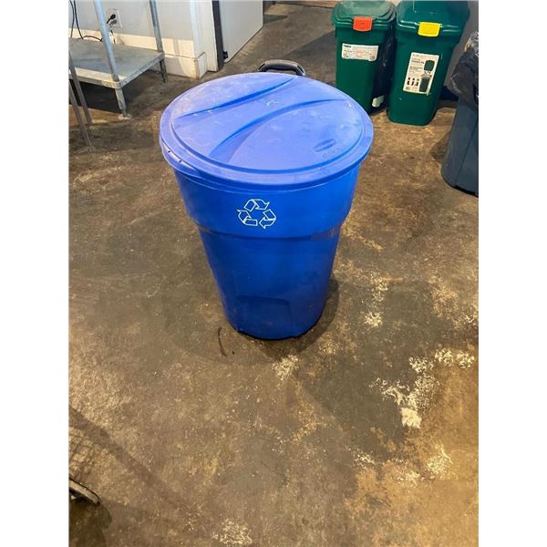 LOT of 3 - Blue and Black Recycle Bins