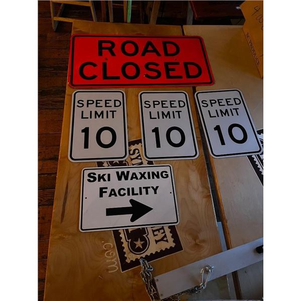 Lot of 5 Metal Signs