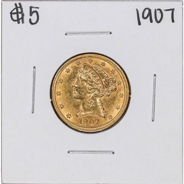 1907 $5 Liberty Head Half Eagle Gold Coin