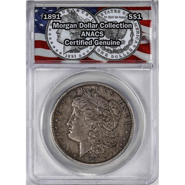 1891 $1 Morgan Silver Dollar Coin ANACS Genuine