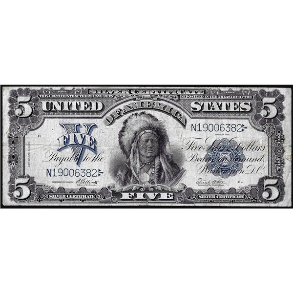 1899 $5 Indian Chief Silver Certificate Note