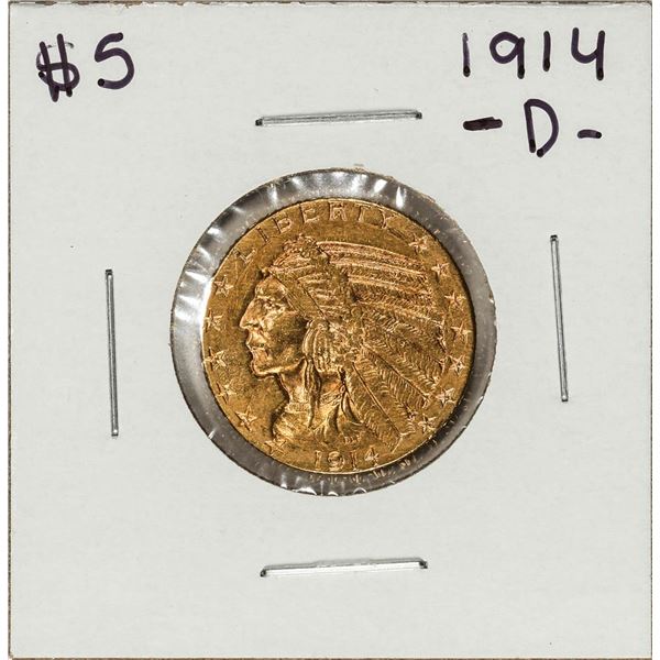 1914-D $5 Indian Head Half Eagle Gold Coin