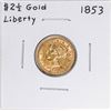 Image 1 : 1853 $2 1/2 Liberty Head Quarter Eagle Gold Coin