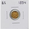 Image 1 : 1854 Type 1 $1 Liberty Head Gold Dollar Coin