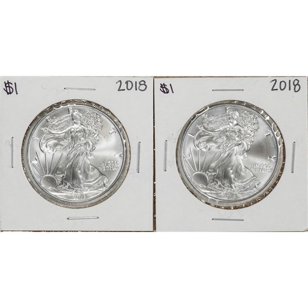 Lot of (2) 2018 $1 American Silver Eagle Coin