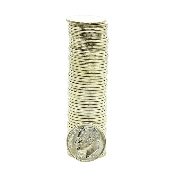 Roll of (50) Brilliant Uncirculated 1963-D Roosevelt Dimes