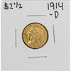 Image 1 : 1914-D $2 1/2 Indian Head Quarter Eagle Gold Coin