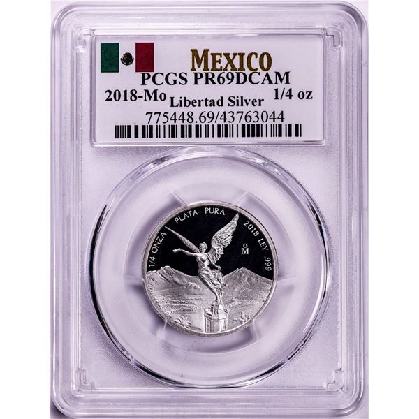 2018-Mo Mexico Proof 1/4 oz Silver Libertad Coin PCGS PR69DCAM