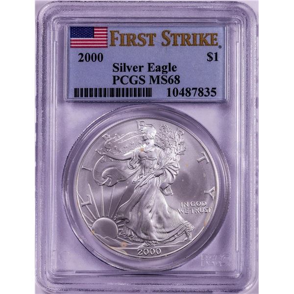 2000 $1 American Silver Eagle Coin PCGS MS68 First Strike