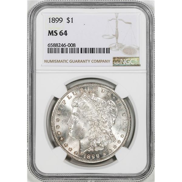 1899 $1 Morgan Silver Dollar Coin NGC MS64