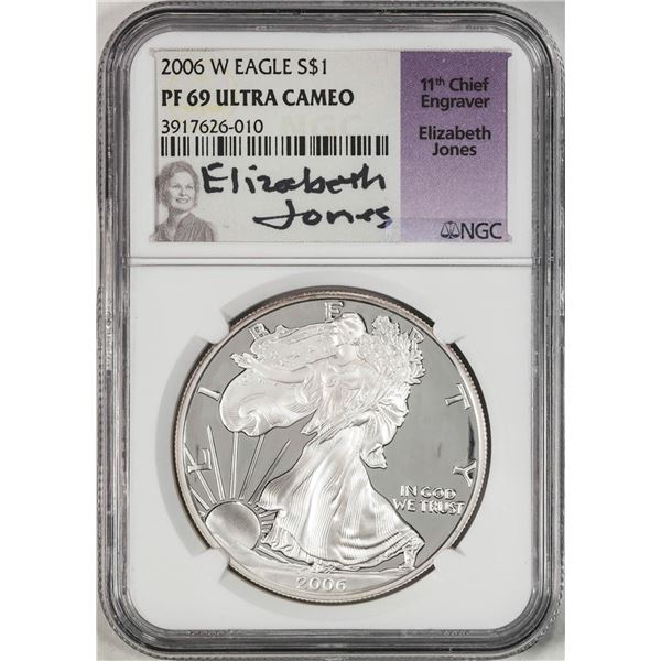 2006-W $1 Proof American Silver Eagle Coin NGC PF69 Ultra Cameo E. Jones Signature