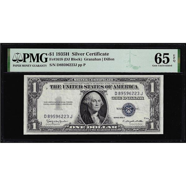 1935H $1 Silver Certificate Note Fr.1618 PMG Gem Uncirculated 65EPQ