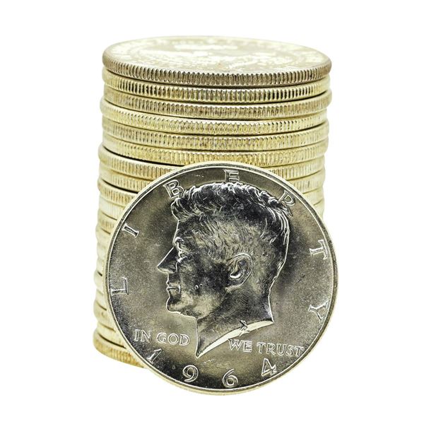 Roll of (20) Brilliant Uncirculated 1964-D Kennedy Half Dollar Coins