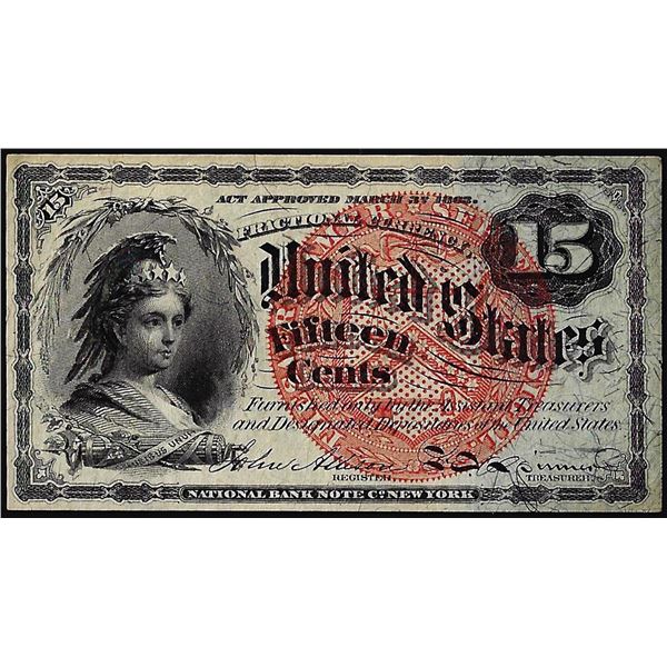 March 3, 1863 Fourth Issue Fifteen Cents Fractional Currency Note