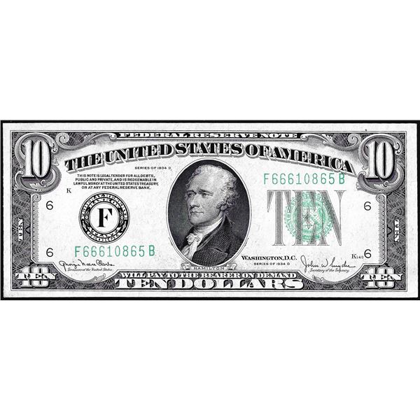 1934D $10 Federal Reserve Note Atlanta