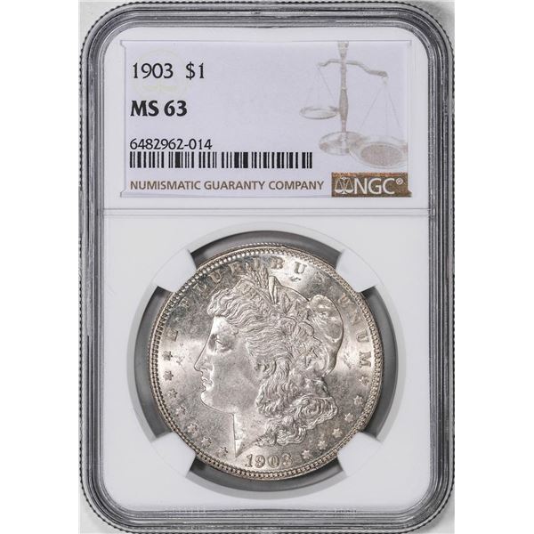 1903 $1 Morgan Silver Dollar Coin NGC MS63