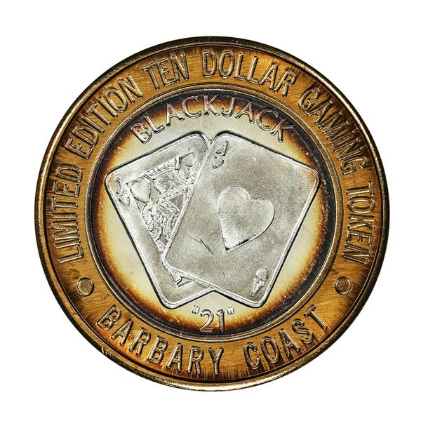 .999 Silver Barbary Coast Las Vegas, Nevada $10 Casino Limited Edition Gaming Token