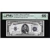 Image 1 : 1934C $5 Silver Certificate Note Fr.1654W Wide PMG Gem Uncirculated 66EPQ