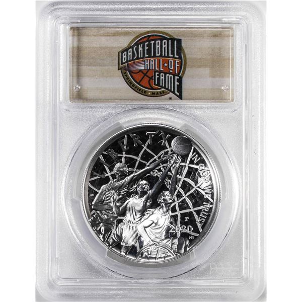 2020-P $1 Basketball Hall of Fame Proof Silver Dollar Coin PCGS PR70DCAM FDOI