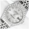 Image 1 : Rolex Ladies Stainless Steel Silver Diamond Datejust Wristwatch