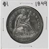 Image 1 : 1849 $1 Seated Liberty Silver Dollar Coin
