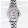 Image 3 : Rolex Ladies Stainless Steel Pink Mother of Pearl Diamond Datejust Wristwatch