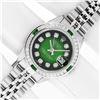 Image 3 : Rolex Ladies Stainless Steel Green Vignette Diamond & Emerald Datejust Wristwatch