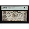 Image 1 : 1865 $10 State of Georgia, Milledgeville Obsolete Note GACR33 PMG Ch. Uncirculated 63