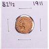 1911 $2 1/2 Indian Head Quarter Eagle Gold Coin