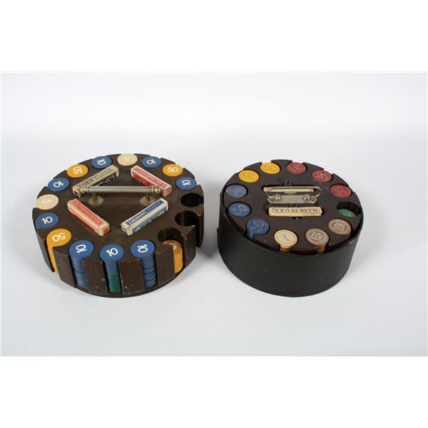 Vintage Poker Chips and Chip Racks
