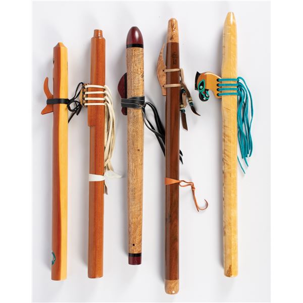 A Group of 5 Native American Style Flutes