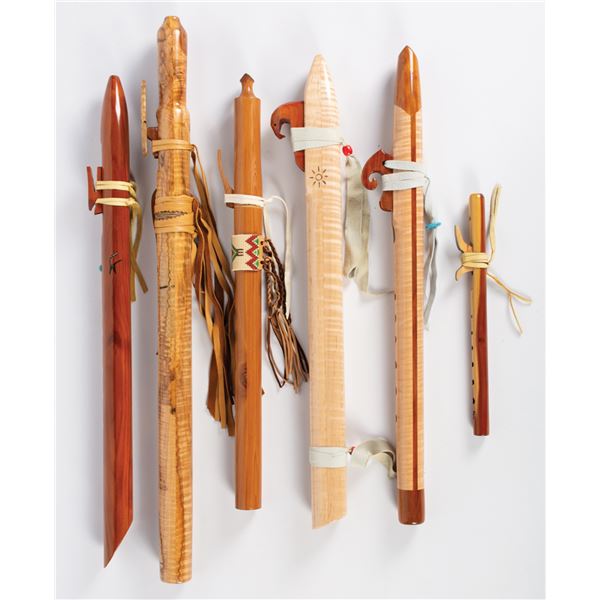 Lot of 6 Native American Style  Flutes