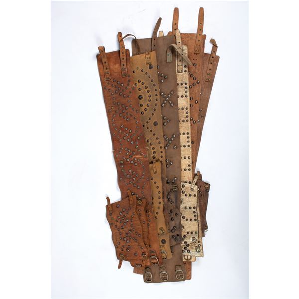 Lot of 6 Matching Bronc Belts & Wrist Cuffs