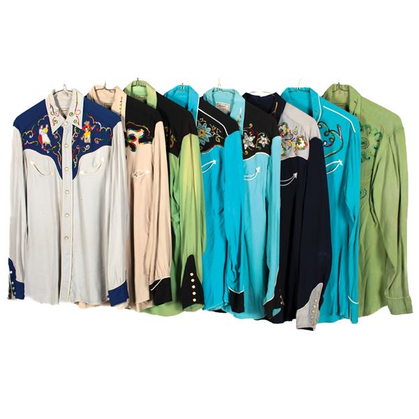 Lot of (8) Embroidered H Bar C Vintage Shirts