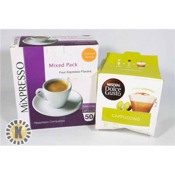 2 BOXES OF GOURMET COFFEE MAKER PODS/ CAPSULES