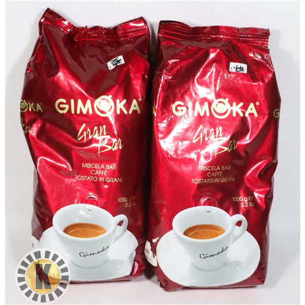 2 BAGS GIMOKA GRAN BAR MISCELA BAR CAFFE 1000G