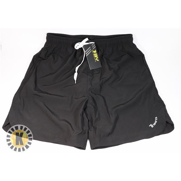 TRRR SPORTS MENS SWIM TRUNKS L BLACK