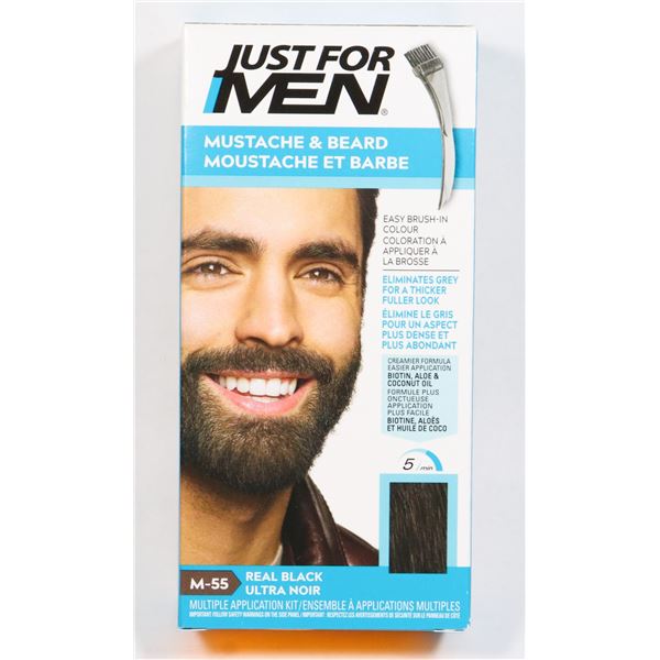 JUST FOR MEN MUSTACHE AND BEARD COLOUR REAL BLACK
